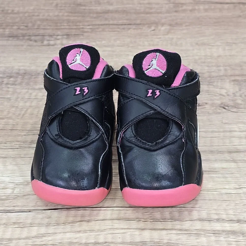 Nike Air Jordan 8 Retro Toddler's Size 7C Black Pink Shoes Sneakers (CN8093-006)